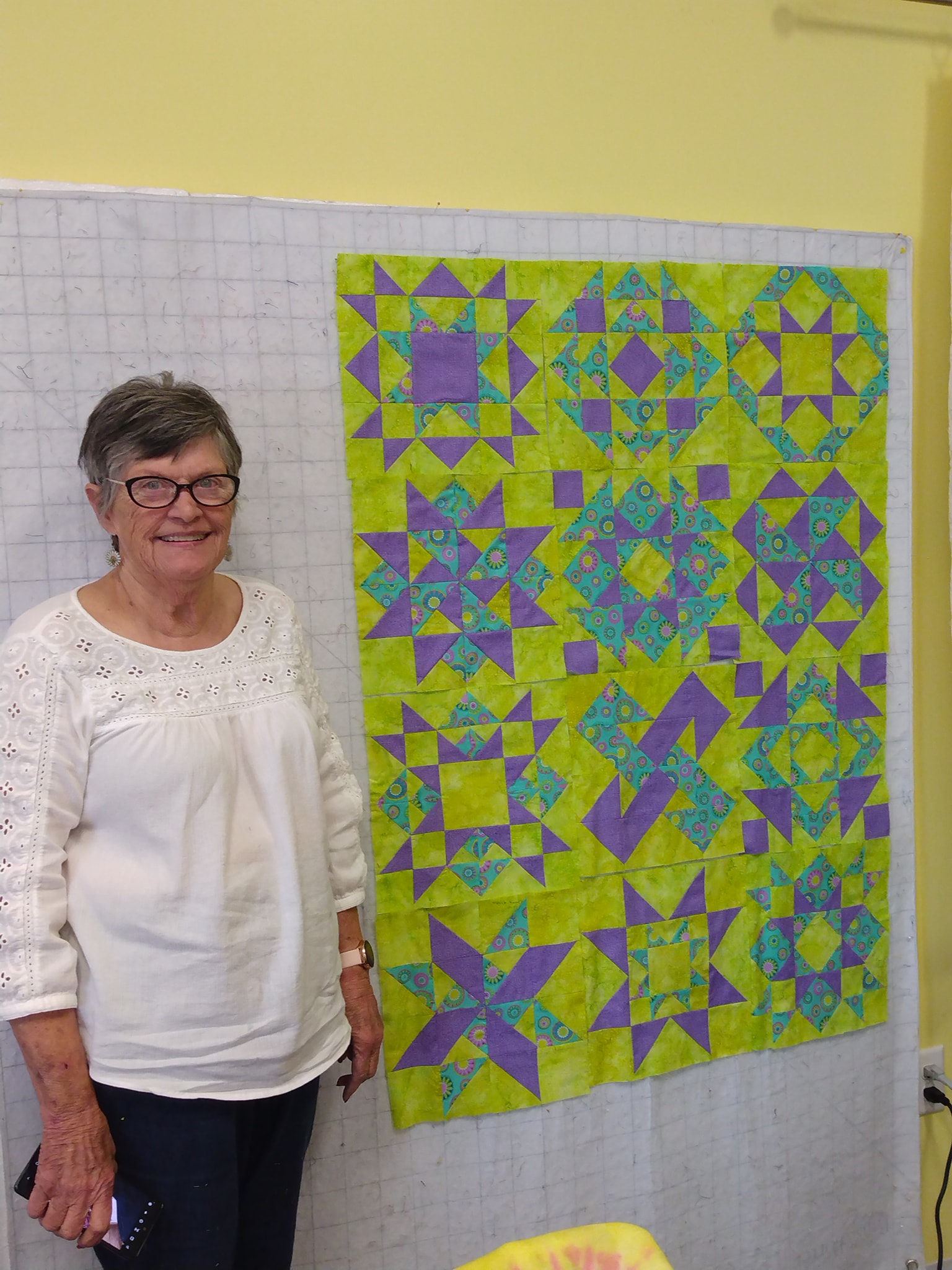 Beth with her Tag-Along squares